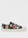 Moschino Black Leather Sneakers With Playful Pins