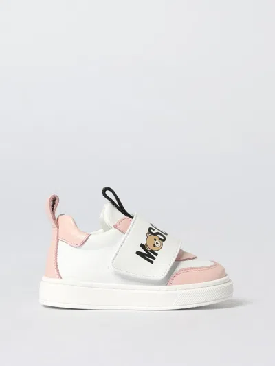Moschino Kids' Pink Sneakers For Baby Girl And Girl With Teddy Bear