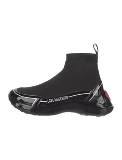Pre-owned Moschino Sock Sneakers In Black