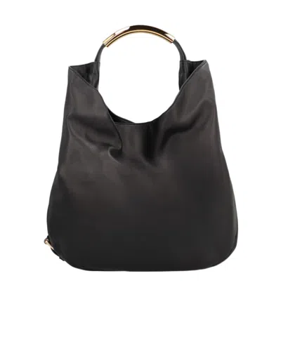 Moschino Solid Color Handbag In Black