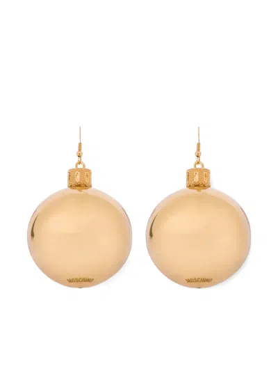 Moschino Sphere-shape Drop Earrings In Gold