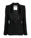 Moschino Spike-embellished Bar-pin Blazer In Black