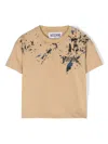 Moschino Splatter-print Cotton T-shirt In Neutrals