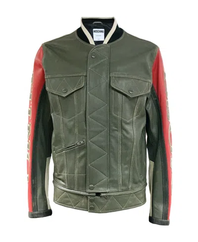 Moschino Spliced Casual Jacket In Green