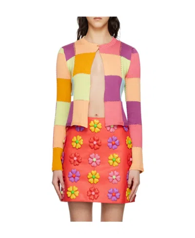 Moschino Spliced Casual Jacket In Multicolor