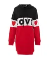 Moschino Spliced Logo Dress In Red