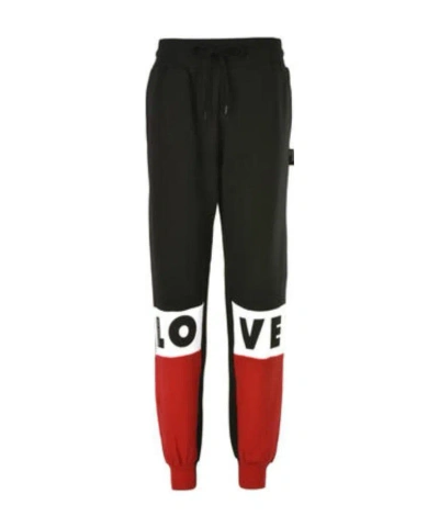 Moschino Splicing Logo Sweatpants In Black