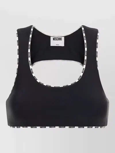 Moschino Sporty Racerback Top Scoop Neckline In Black