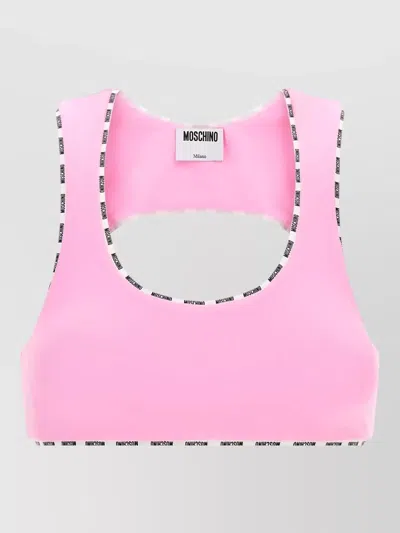 Moschino Sporty Racerback Top Scoop Neckline Band In Pink