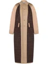 Moschino Reversible Trench Coat In Gabardine And Satin In Neutrals