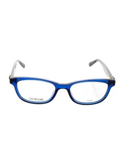 Pre-owned Moschino Square Eyeglasses In Blue