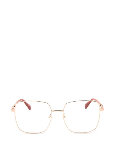 Moschino Square Full-rim Glasses In Brown