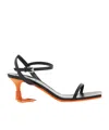 Moschino Square-headed High-heeled Sandals In Black