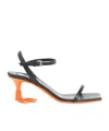 Moschino Square-headed High-heeled Sandals In Black