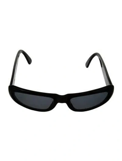 Pre-owned Moschino Square Mirrored Sunglasses In Black