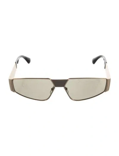Pre-owned Moschino Square Mirrored Sunglasses In Black/gold
