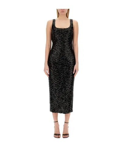 Moschino Jeans Sequin Embellished Sleeveless Maxi Dress In Black