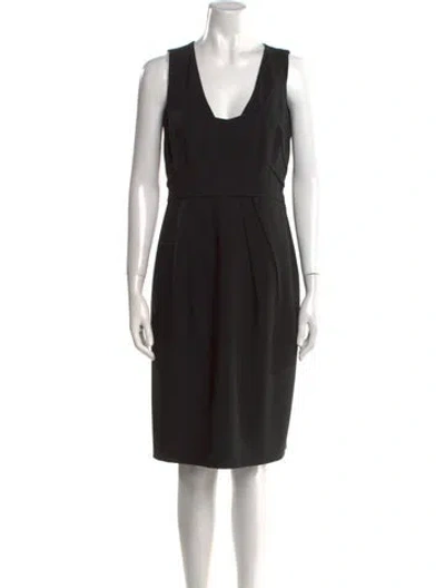 Pre-owned Moschino Square Neckline Knee-length Dress In Black