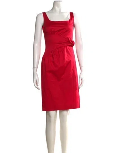 Pre-owned Moschino Square Neckline Knee-length Dress In Red