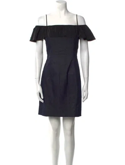 Pre-owned Moschino Square Neckline Mini Dress In Black