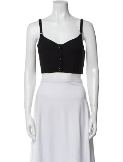 Pre-owned Moschino Square Neckline Sleeveless Crop Top In Black