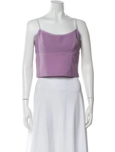 Pre-owned Moschino Square Neckline Sleeveless Crop Top In Purple