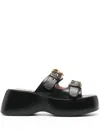 Moschino Square Open Toe Platform Sandals In Multi