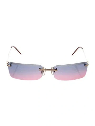 Pre-owned Moschino Square Tinted Sunglasses In Gold