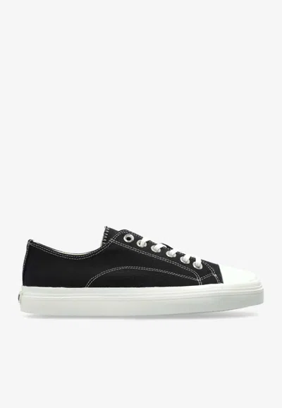 MOSCHINO SQUARE-TOE CANVAS SNEAKERS