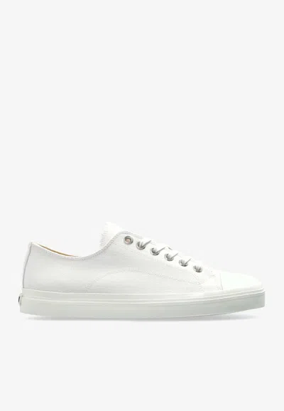 Moschino Square-toe Canvas Sneakers In White
