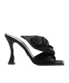 Moschino Satin Mules With Bow Detail And Square Toe In Black