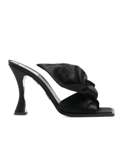 MOSCHINO SQUARE-TOED HIGH-HEELED SANDALS