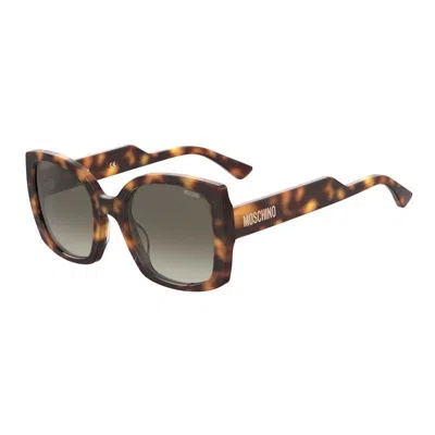 Moschino Square Tortoiseshell Sunglasses In Burgundy