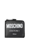MOSCHINO MOSCHINO SQUARE WALLET WITH LEATHER LOGO