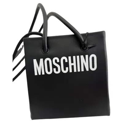 Pre-owned Moschino Ss21  Couture Jeremy Scott Black Leather Mini Shopper Shoulder Bag Logo