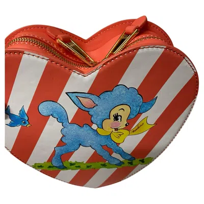 Pre-owned Moschino Ss22  Couture Jeremy Scott Child's Fantasy Heart Bambi Crossbody Bag In Brown