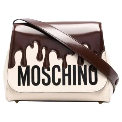 Pre-owned Moschino Ss22  Couture Jeremy Scott Chocolate Dripping Trapeze Handbag Rare In Brown