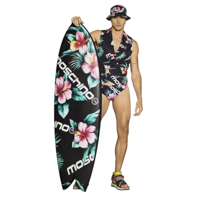Pre-owned Moschino Ss22  Couture X Jeremy Scott Resort Collection Black Floral Surfboard