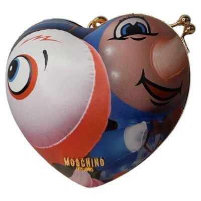 Pre-owned Moschino Ss23  Jeremy Scott, Heart, Animated Cartoon, Wristlet/shoulder Bag In Brown