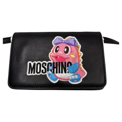 Pre-owned Moschino Ss24  Couture Jeremy Scott Black W/ Pink Bubble Bobble Dragon Purse Bag