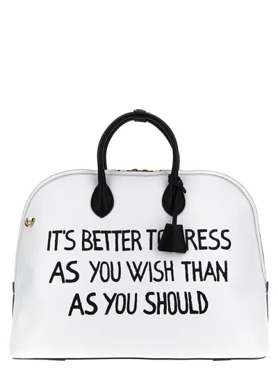 Moschino Stampa Handbag In White