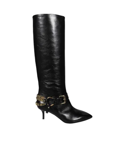 Moschino Stiletto Boots In Black