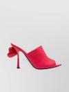 MOSCHINO STILETTO HEEL MULES WITH HEART AND BOW DETAIL