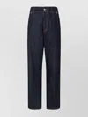 Moschino Blue Denim Pants Laurel Crown Patch