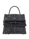 Moschino Stitched Detail Tote Bag In Black