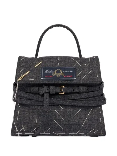 Moschino Stitched Detail Tote Bag In Black