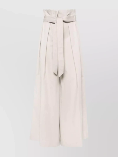 Moschino Straight Cotton Blend Trousers In Gray