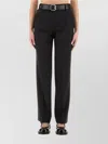 Moschino Straight Fit Wool Pants With Pockets In Black