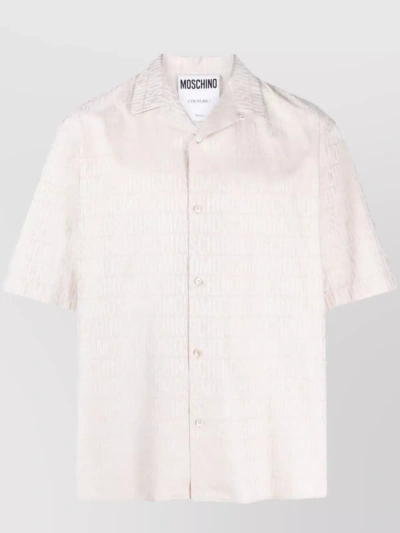 Moschino Straight Hem Short Sleeve Shirt In Cream