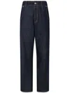 Moschino Blue Denim Pants Laurel Crown Patch In Blue